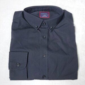 NEW UNTUCKit Carter Button Shirt Mens Size S/ Small 100% Cotton  Black
